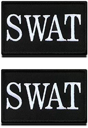 2 Stück SWAT Patch Counterstrike SWAT Global Offensive Counter Terrorist Polizei Unit Aufnäher mit Verschluss,SWAT für Kleidung Taschen Rucksack Uniform Weste Militär Taktisch