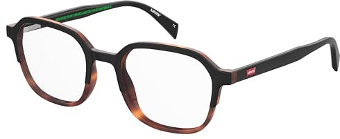 LEVI'S LEVIS Brille mit Sehstärke für Unisex optional mit Sonnenbrillentönung oder Blaulichtfilter, Geometrisch, gefertigt aus Acryl, Modell: LV 5043 (inklusive Brillenetui)
