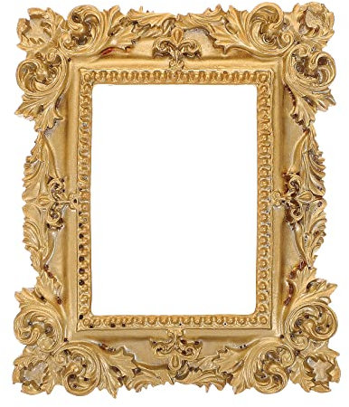 SEWACC Dekorativer Fotorahmen Goldene Bilderrahmen Spiegelrahmen Vintage-Dekor Wand Antike Bilderrahmen Mini-Bilderrahmen Dekorationsrahmen Harz-Bilderrahmen Tischdekoration