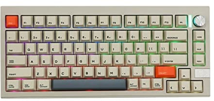 EPOMAKER CIDOO V75 VIA Programmable Mechanical Keyboard, 81 Keys Gasket Tri-Mode Gaming Keyboard with South-facing LED, Rotary Knob, Poron Foam for E-sport Mac Win