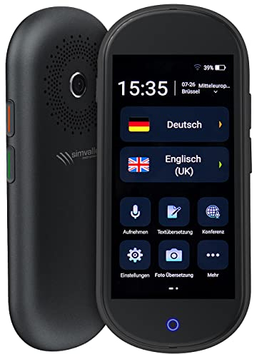 simvalley MOBILE Bild-Übersetzer: Mobiler Echtzeit-Sprachübersetzer, 106 Sprachen, Versandrückläufer (Übersetzer mit Sprachausgabe, Echtzeit mit Kamera, Fremdsprache)