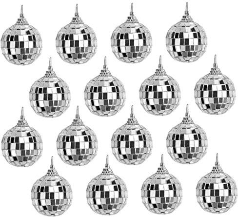 12st Lob Spiegeldekorationen Weihnachtskugel Feiertagskugel Weihnachts-Disco-Kugel Mini-Disco-spiegelkugel Disco-Kugel-dekor Disco-Lichter Discokugel Weihnachtsbaum Pappbecher Glas