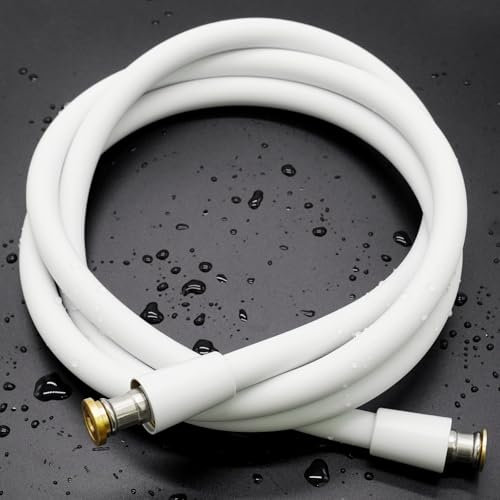 Tubo Doccia Flessibile 1.5m in Silicone, Tubo Doccia da Anti Torsione, Ultra Morbido, G1/2 Pollici, Bianco