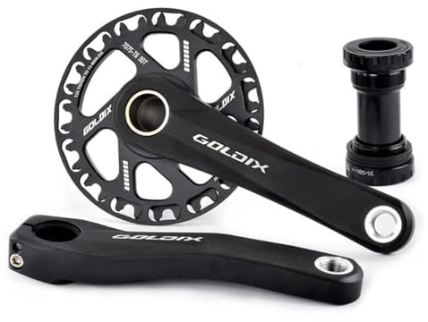 KANGXYSQ 110/127/140/150/155/160 Mm MTB Kurbelgarnitur Fahrrad Hohler Einteiler Kurbelarm Set 28/30/32/34/36T Kettenblatt Tretlager(28T,150mm)