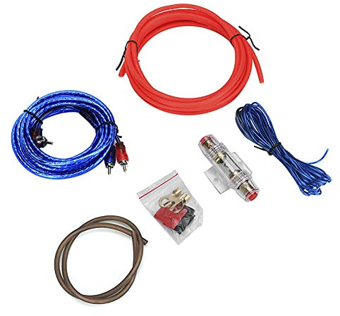 Kit de Fils de Haut-parleur de Voiture, Amplificateur de Puissance de Voiture 10GA, Caisson de Basses, Haut-parleurs Audio de Remplacement, Kit de Fils en Alliage de Zinc