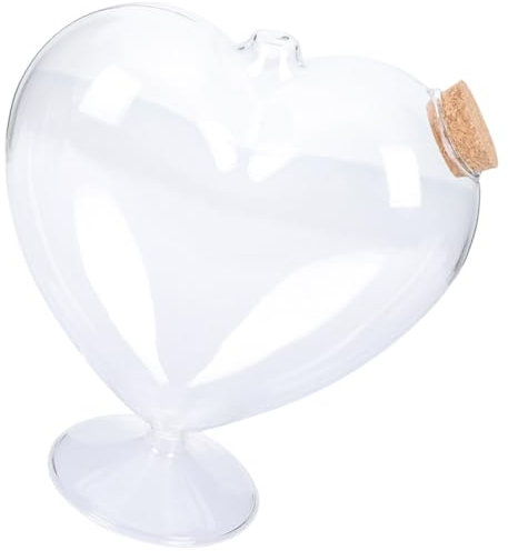 ABOOFAN Bocal En Verre En Forme De Cœur Bouteilles De Souhaits Pot En Verre Étoile Origami Avec Bouchon En Liège Petit Pot De Bonbons Terrarium En Transparent Pour Bricolage