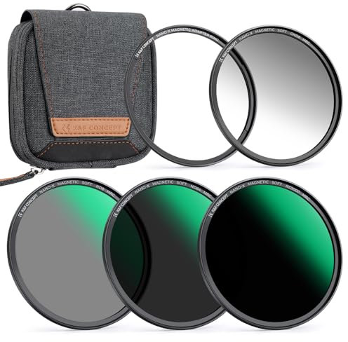 K&F CONCEPT Nano-Xcel Pack de Filtros Magnéticos 40.5mm GND8+ND8+ND64+ND1000+Anillo de Adaptador Magnético