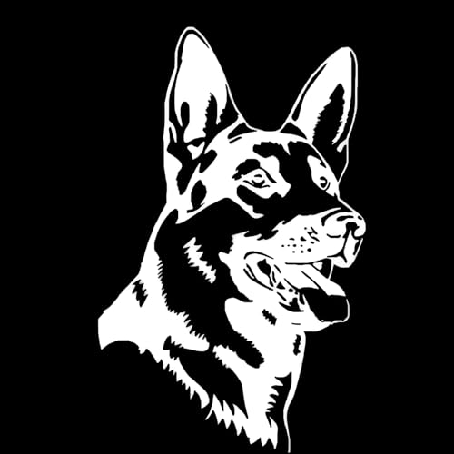 Autoaufkleber 15cm Weißer Deutscher Schäferhund Auto Aufkleber German Shepherd Aufkleber Haustier Hund Wasserfester Aufkleber Weißer German Shepherd Aufkleber Stoßstange Heckscheibe Dekor