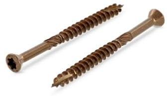 Terrassenschrauben, Edelstahl A2, braun, selbstbohrend, dekorativer Kopf, Torx 25, Ø 5 x 80 mm, 200 Stück