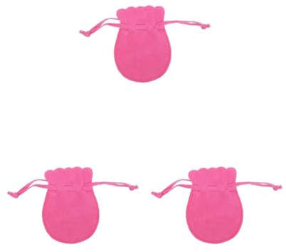 Leisurealeaneag 3 Set 50 Stück Kordelzugbeutel Multifunktional Einfacher Stil Geschenktüten Schmuckbeutel Haushalt Hochzeit Breite Anwendung Rose Rot