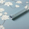 Fiula Blue Self Adhesive Wallpaper Floral Peel and Stick Wallpaper 44CMx3M Vinyl Wrap Flower Sticky Back Plastic Waterproof for Wall Furniture Living Room Bedroom Bathroom Pastoral Style Contact Paper