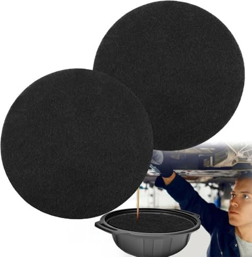 ZOUBAOQ 2 Pcs Oil Drain Splash Pad, 15in Round Oil Change Mat for Mechanics and Automotive,No Splatter Pad Round Pad for Car Changing Oil Transmission Drain Pan, Black