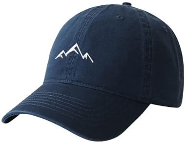 YULOONG Einfarbig Baseball Cap Mens Berggipfel Peak Stickerei Baseball Hüte Klassische Gewaschene Baumwolle Dad Cap Frauen Outdoor Sport Cap Verstellbar Marineblau