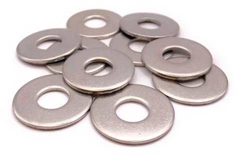 Arandelas de metal M20 acero inoxidable Ø exterior 50 mm | Arandela plana ancha M20x50 mm | Acero inoxidable A2 (V2A/304) estándar NFE 25514 L | Madera/Metal/Tuercas/Tornillos/etc: Lote de 10 unidades
