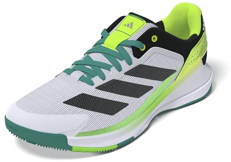 adidas Men's Crazyquick Boost Padel Shoes, Cloud White/Core Black/Lime Burst, 6 UK