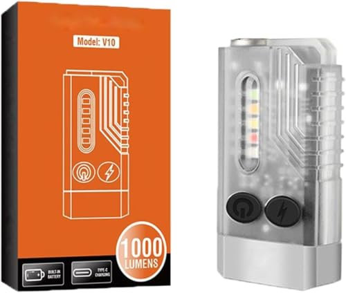 sjfscqr Mini LED Flashlight, Magnetic Mini Keychain Flashlight,Mini Keychain Flashlight Small Pocket Keychain Light Powerful Flashlight,with Red UV Blue Light