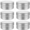Qianyu 6 Pcs 2.7oz Aluminum Tin Jar Cans Round Cans with Screw Lids Travel Refillable Containers Silver Metal Cosmetic Lip Balm Cream Tins for Craft Food Storage food Candle Salve Spices