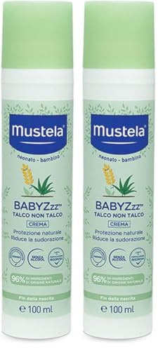 Mustela BABYZzz Talco Non Talco Crema, Corpo, Neonati, Bambini, Tutta la Famiglia - Protezione Naturale dalle Zanzare, Regola la Sudorazione e gli Odori Corporei, Sicuro Fin dalla Nascita (100ml)