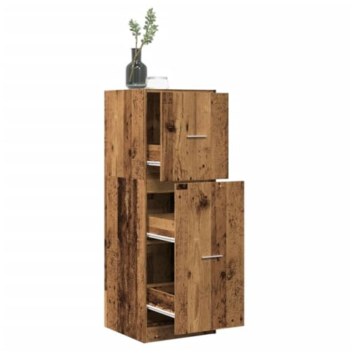 Myheimly Apothekerschrank Altholz-Optik 40x41x118 cm Holzwerkstoff