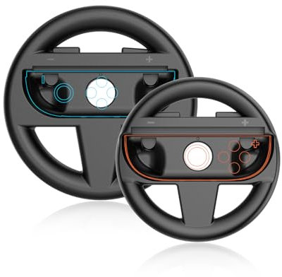 QYCHHJ For Nintendo Switch 2 Steering Wheel Compatible with Nintendo Switch 2 2025 Accessories, Family Use Racing Wheel Accessories Compatible with Switch 2 JoyCon Controllers, 2 Pack (black)