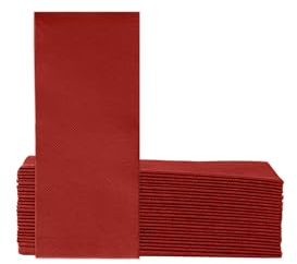 VelaHub Soft Point 50 Servietten, 1/8 Falten, Hochwertige, Einwegserviette, 32x38 cm, Burgundy