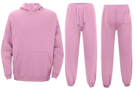 WAZHAKU Tuta lunga da uomo, da jogging, per il tempo libero, per l'autunno, Y2K, Hip Hop, invernale, calda, 2 pezzi, felpa + pantaloni da allenamento, unisex, tuta sportiva