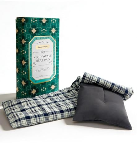 Voodoospot Microwavable Wheat Bag with Washable Cover – Lavender Scented Neck & Shoulder Heat Pack – Natural Aroma for Muscle, Joint & Menstrual Comfort Green Tartan (Light)