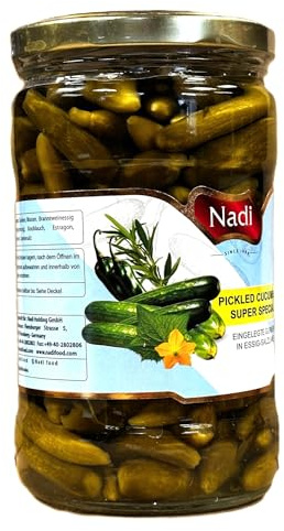 Nadi Pickled Cucumbers Super Special – Eingelegte Gurken in Essig-Salzlake, 630 g (Abtropfgewicht 330 g)