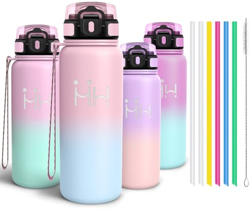 Motswedi Borraccia Termica, 750ml, Borraccia Acciaio Inox, Riutilizzabile, Bottiglia Termica, senza BPA, Borracce - Rosa & Azzurro Cielo