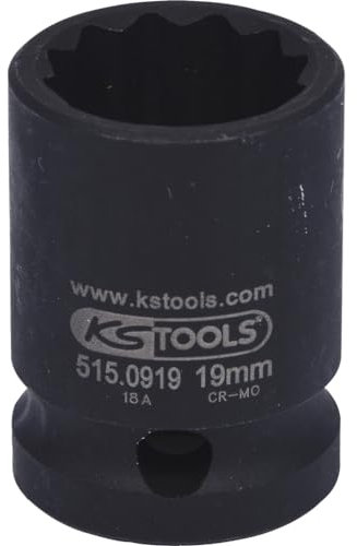 KS Tools 515.0919 Douille à chocs courte 12 pans 1/2'' 19 mm
