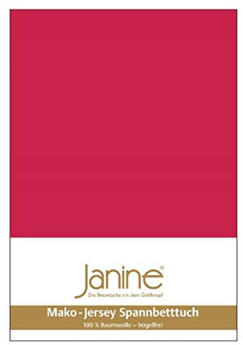 Janine Spannbetttuch 5007 Mako Jersey 180/200 bis 200/200 cm rot Fb. 61