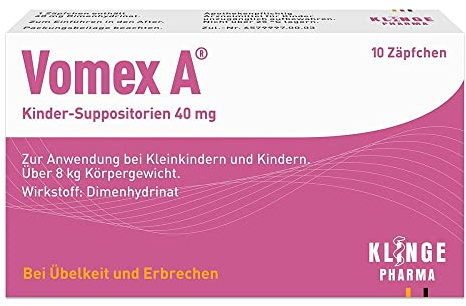 Vomex A 40 mg Kinder-Suppositorien, 10 St. Zäpfchen