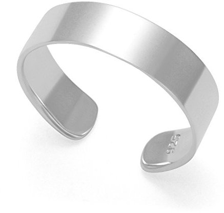 Sterling Silver plain Toe Ring - plain silver Toe Ring - 4mm wide Wedding band toe ring - Adjustable size - Gift Boxed. 0992