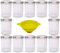 Viva Haushaltswaren Lot de 12 petits pots à confiture/épices/sel/huile avec couvercle Argenté 219 ml + Entonnoir Jaune