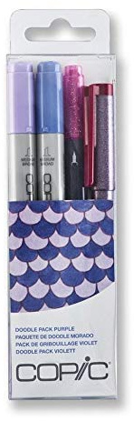 COPIC Ciao Coloured Marker Pen Doodle Pack of 4 Purple, Art & Crafts, Colouring, Graphics, Highlighter, Design, Anime, Professional & Beginners, Art Supplies & Colouring Books