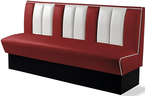 Bel Air Dinerbank Corner Bench Seat Bench Equipment Gastronomy Diner Furniture Lounge (Ruby / White)