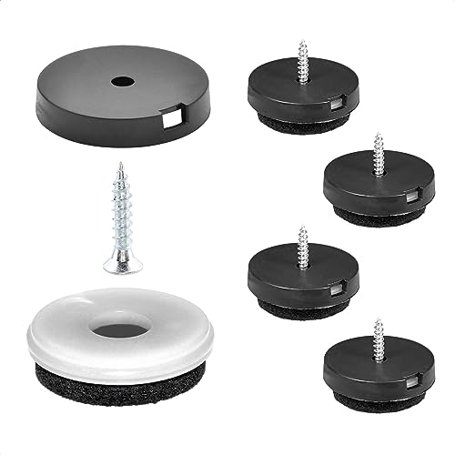 WAGNER QuickClick® Feltrini per sedie e mobili da avvitare I Set da 4x base + vite + inserto intercambiabile - feltro di lana ULTRASOFT - diametro Ø 30 mm - Fatto in DE - 15808600