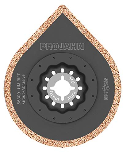 Projahn 66309 Mörtelentferner Carbide Technology; Hartmetall-Schleifaufsatz für oszillierende Multitools mit STARLOCK Aufnahme; Bearbeiten von Fliesenfugen und Fliesenkleber; Tugston Carbid Ø70mm