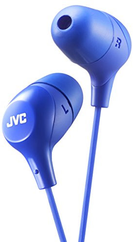 JVC Marshmallow In-Ear Headphones Tangle Free Earphones with Memory Foam Earbuds - Blue