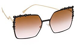 Fendi Damen FF 0259/S 53 2O5 60 Sonnenbrille, Schwarz (Black 2/BRW Roses)