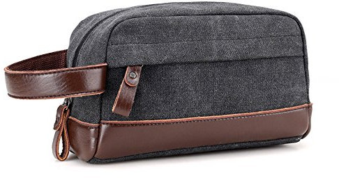 Young & Ming Trousse,Sac de Toilette en Toile Cuir Trousse maquillage Trousse de voyage Pour Homme Femme