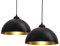 B.K.Licht - Pendelleuchte mit E27 Fassung, max. 60 Watt, Vintage, Hängeleuchte, Hängelampe Esstisch, Esszimmerlampe hängend, Wohnzimmerlampe, Küchenlampe, Retro, Vintage, 30x160 cm, Schwarz-Gold