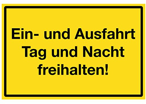 WANDKINGS Hinweisschild - EIN- und Ausfahrt Tag und Nacht freihalten! - stabile Aluminium Verbundplatte - Wähle eine Größe - 40x30 cm