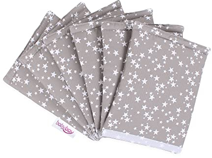 babybay babynest Ultrafresh Piqué passend zum Modell Original, Taupe Sterne weiß, Textur Bettumrandung