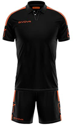 Givova, kit play, schwarz/orange fluo, L