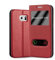 cadorabo Coque pour Samsung Galaxy S6 Edge Plus en Rouge Safran - Housse Protection avec Stand Horizontal et Deux Fenêtres - Portefeuille Etui Poche Folio Case Cover