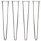 SKISKI LEGS - 4 Pieds de Table en Épingle à Cheveux 71cm 2 Tiges en Acier Brut Épaisseur 10mm