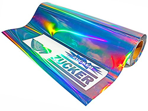 Finest Folia Clear Back Plottfolie Oilslick (11,94€/m²) Hologramm Silber Glitter Effekt Folie Plotterfolie (1 Meter, 31)