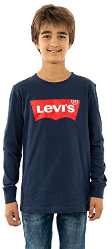 Levi's Boy's Lvb-l/S Batwing Tee 9e8646 Longsleeve T-Shirt, Dress Blues, 14 Years