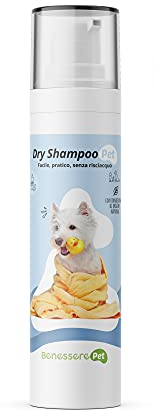 BenesserePet Dry Trockenshampoo für Hund und Katze 200 ml No Rinse Shampoo Reinigt das Fell Ihres Hunde und Katzen gründlich einfach und praktisch in Reinigungsmousse, glänzenderem und weicherem Fell